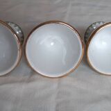 Set of three egg cups, barbel pattern decorations