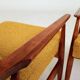 Pair of vintage boucle mustard armchairs H.Lis