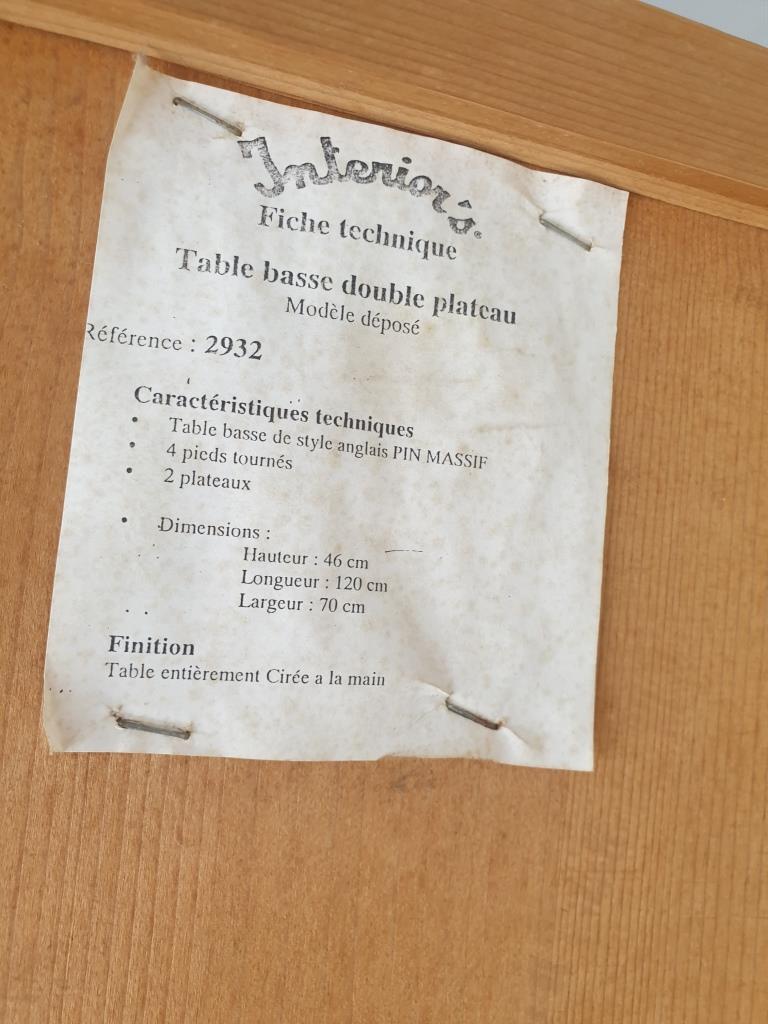 Coffee table Interior's Honey pine 2 trays