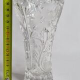 Pressed glass vase decorated with flowers, 50s