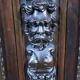 Italian Renaissance style caryatid bookcase in blackened wood