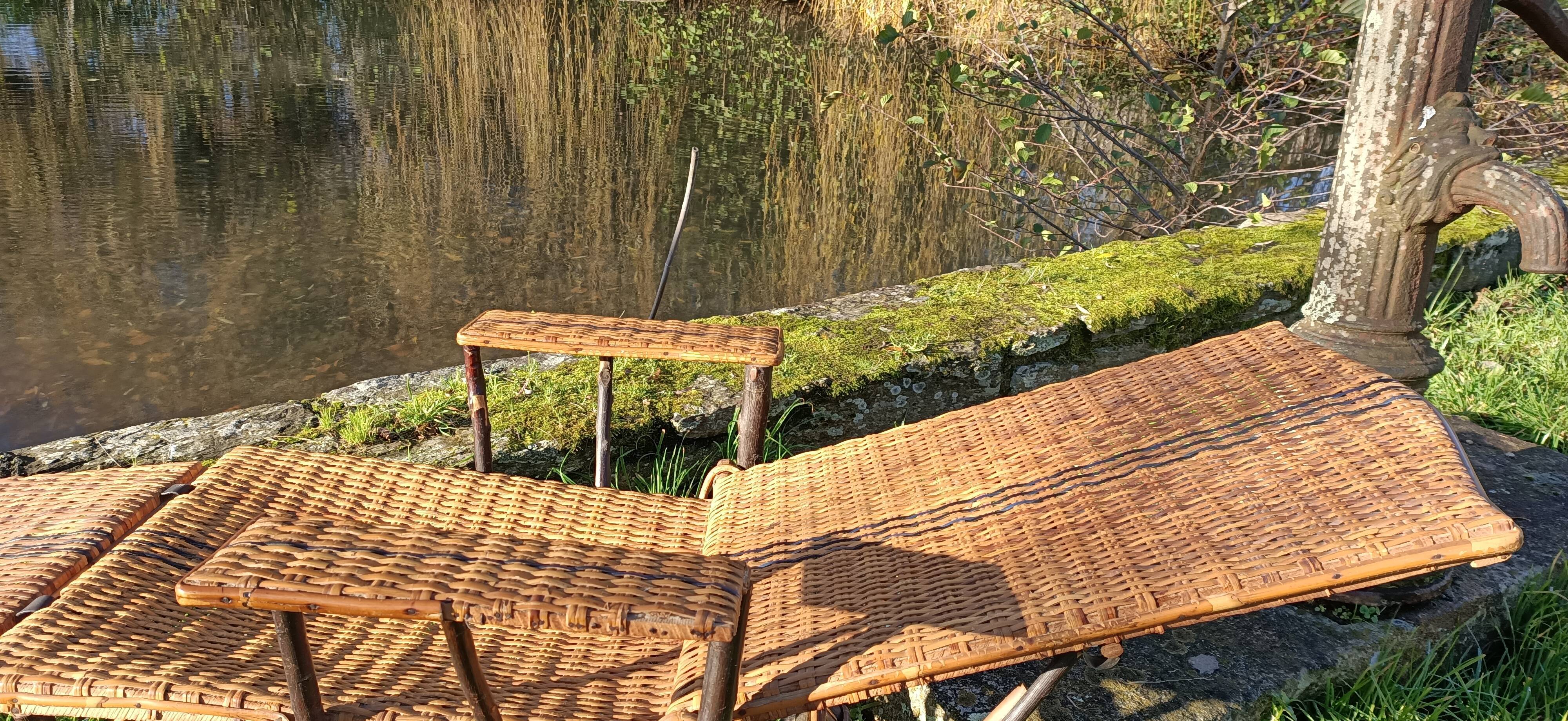 Very old vintage wicker lounge chair