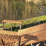 Chaise longue osier trés ancienne vintage