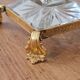 Cut crystal bowl on a brass base in bohemian style.