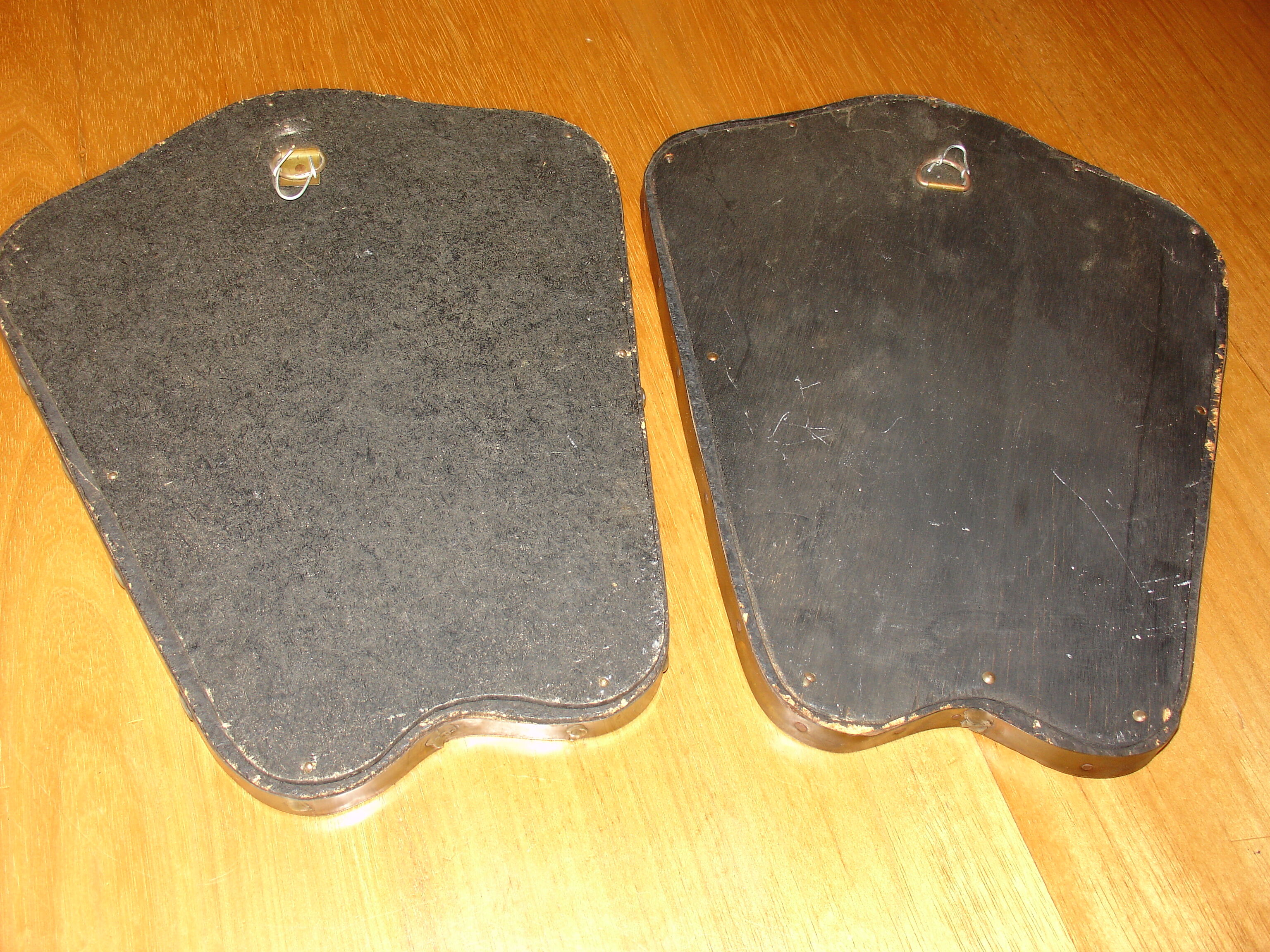 Pair of mirrors around 1950 in Tin and copper 28x35cm