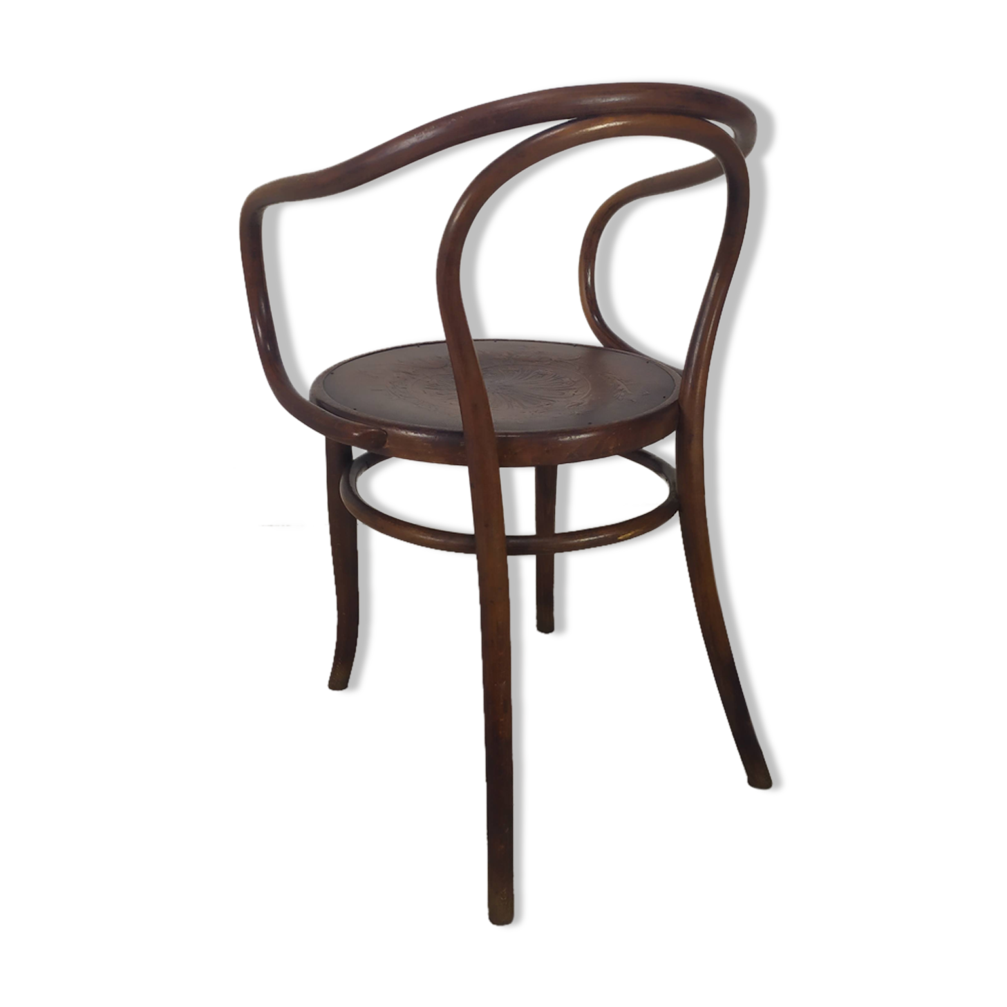 Kohn curved wooden armchair