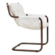 Tubular armchair, fabric suspended seat. Circa 1970