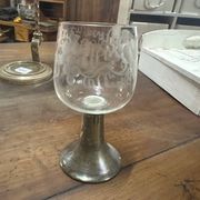 6 verres en métal argénté