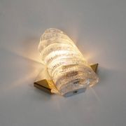Large pair of 1970s Murano glass and brass wall sconces by Hillebrand