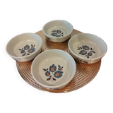 Set of 4 St Amand Sologne earthenware bowls