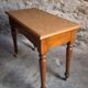 Vintage beech desk with a linoleum top and drawer.
