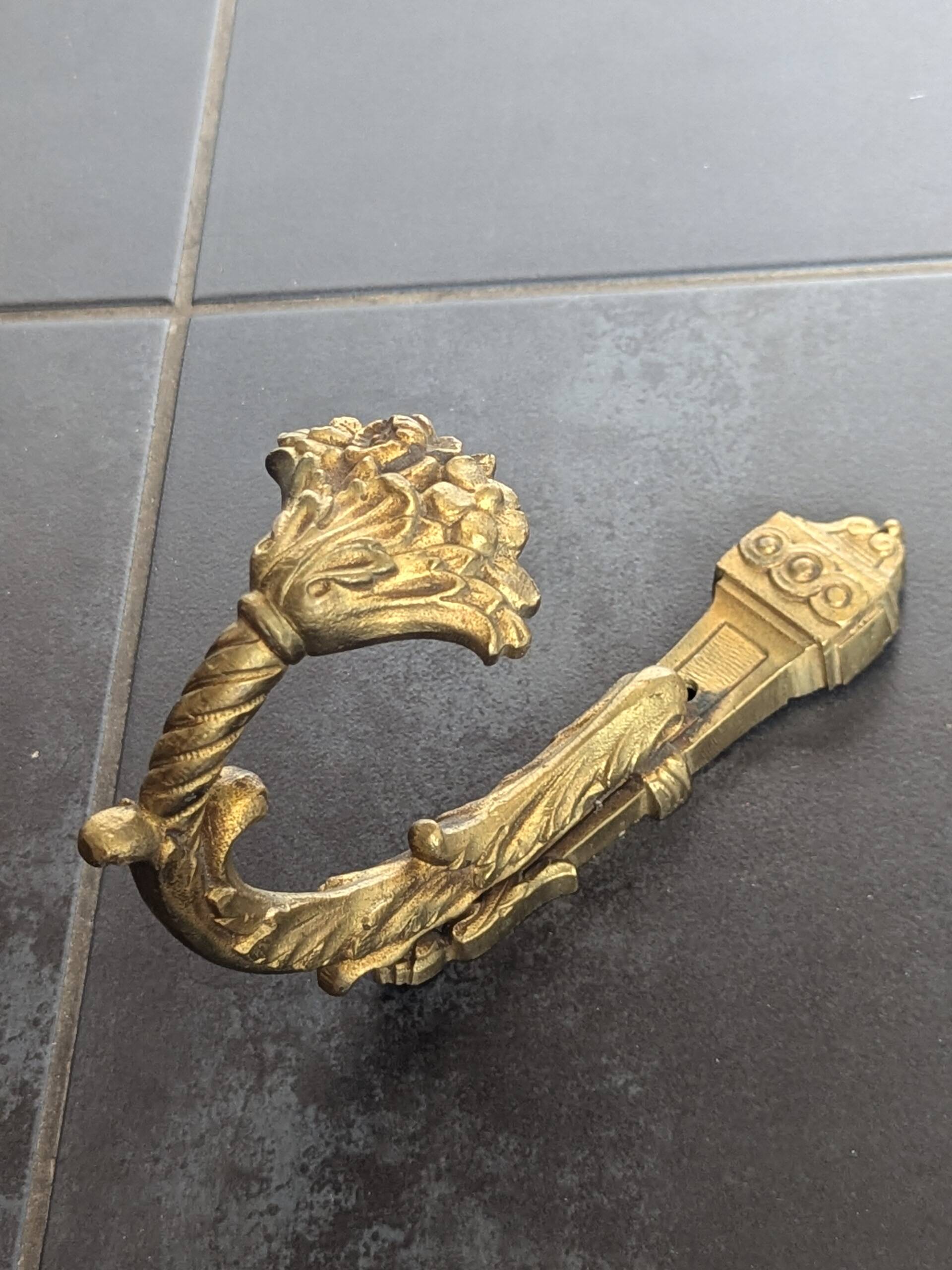 Brass floral coat hook