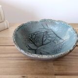 Vintage Raku ceramic bowl, handmade, signed, Japanese craftsmanship.