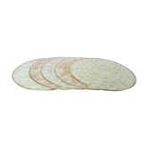 Set of 5 under-plates in mother-of-pearl and brass 70s