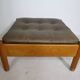 Repose-pieds danois en teck avec coussin en cuir, années 1970