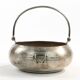 Art Deco sugar bowl, silver-plated brass, Henneberg Brothers, Poland, 1920s