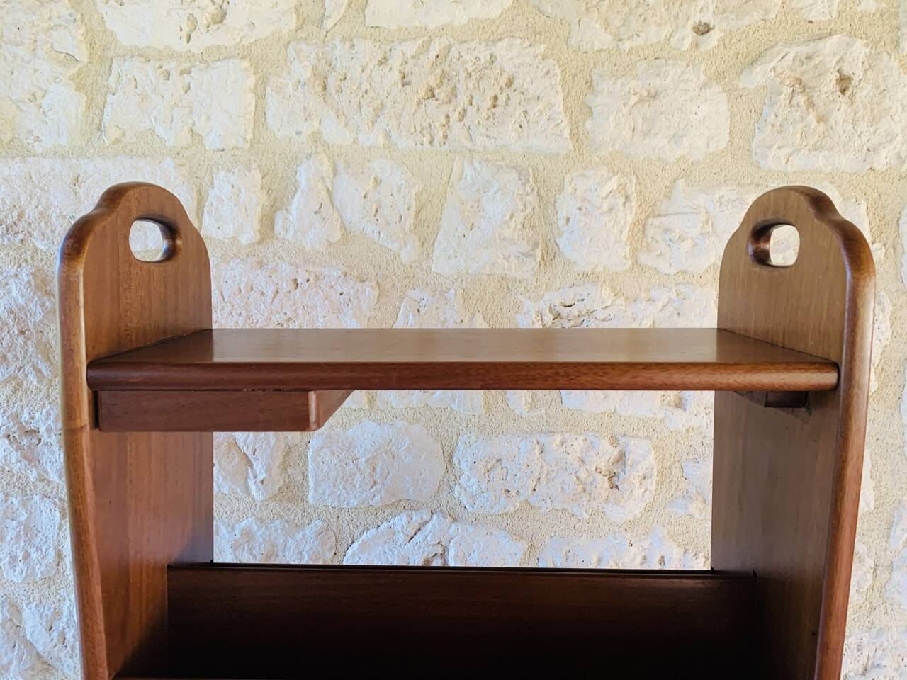 Vintage side table with magazine rack, 1960s