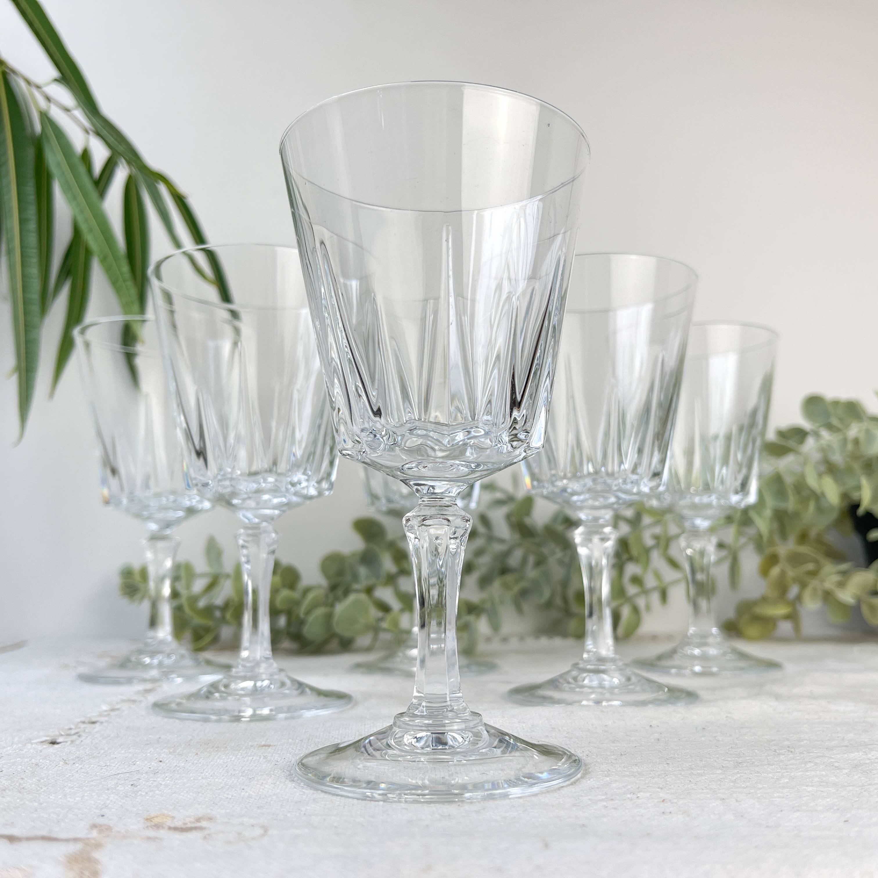 6 Vintage Cristal D'Arques Versailles Red Wine Glasses No. 4