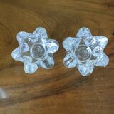 Set of Daum crystal vases and candle holders