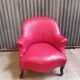 Fauteuil crapaud cuir rouge