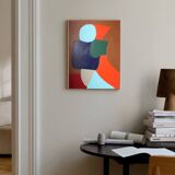 Orange-brown painting on canvas 65x54