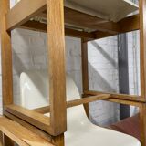 Ensemble de salle à manger rare avec table extensible, 5 chaises et deux tables d’appoint