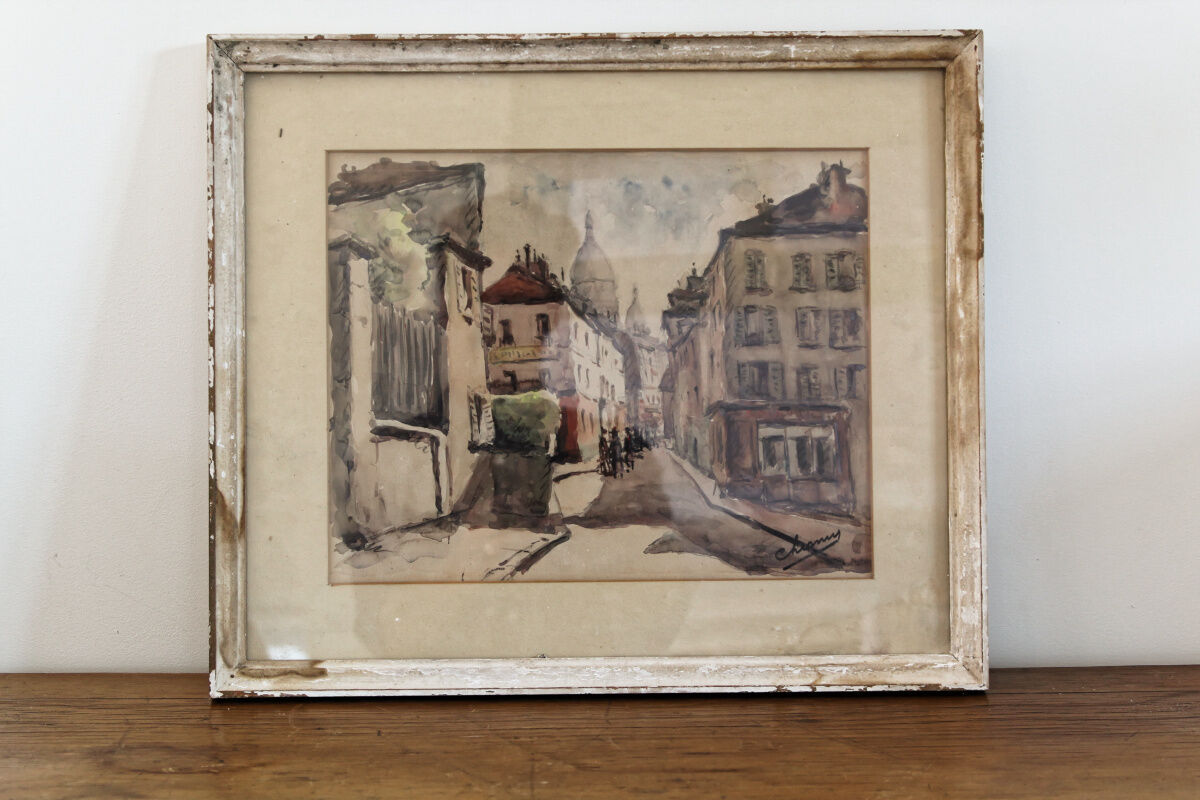 Aquarelle Montmartre, signed