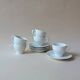Set of 5 white cups