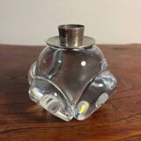 Pair of JB France crystal candlesticks