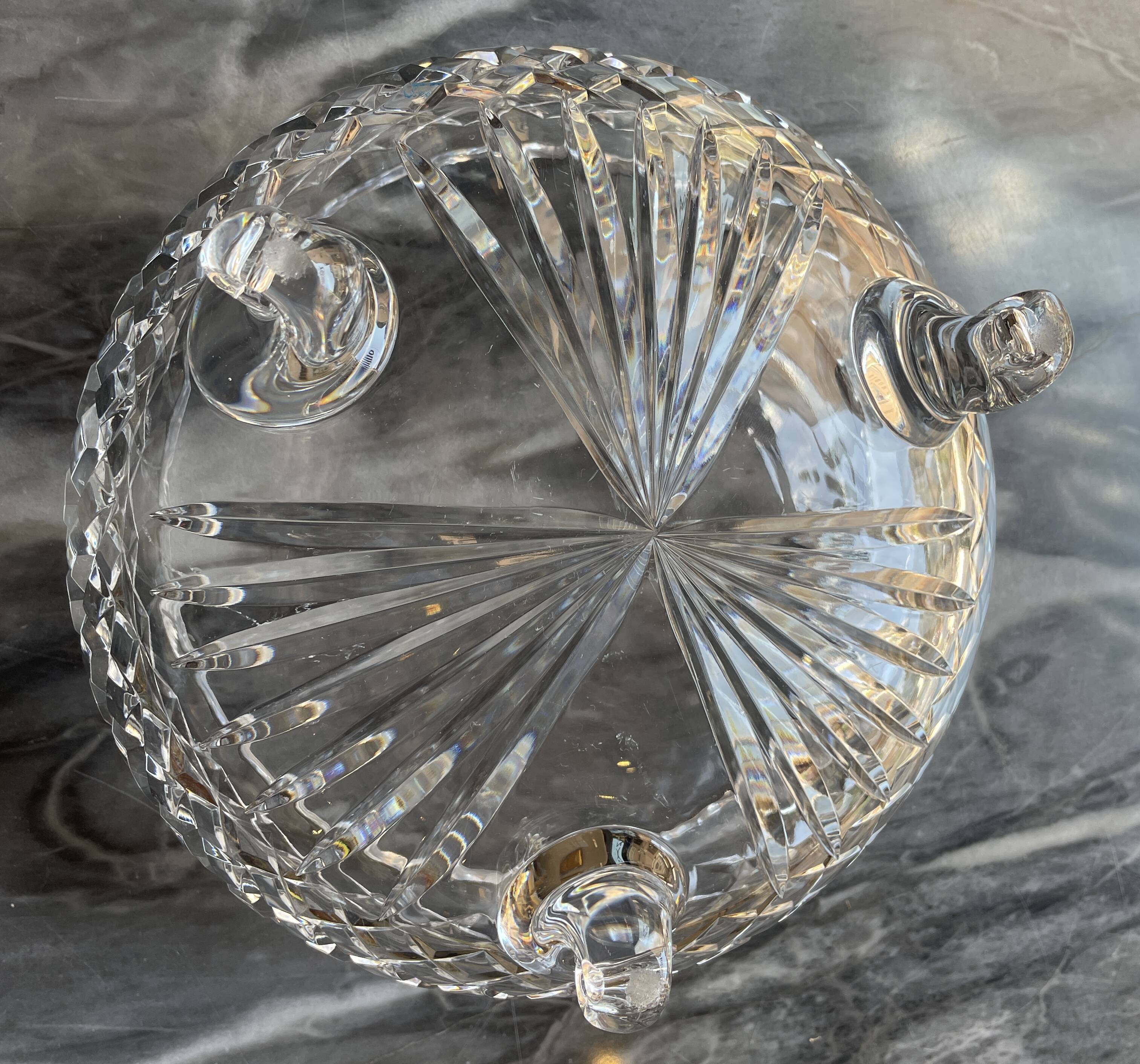 Bohemian crystal fruit bowl diamond point centrepiece decoration