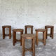 Set of 6 wooden stools