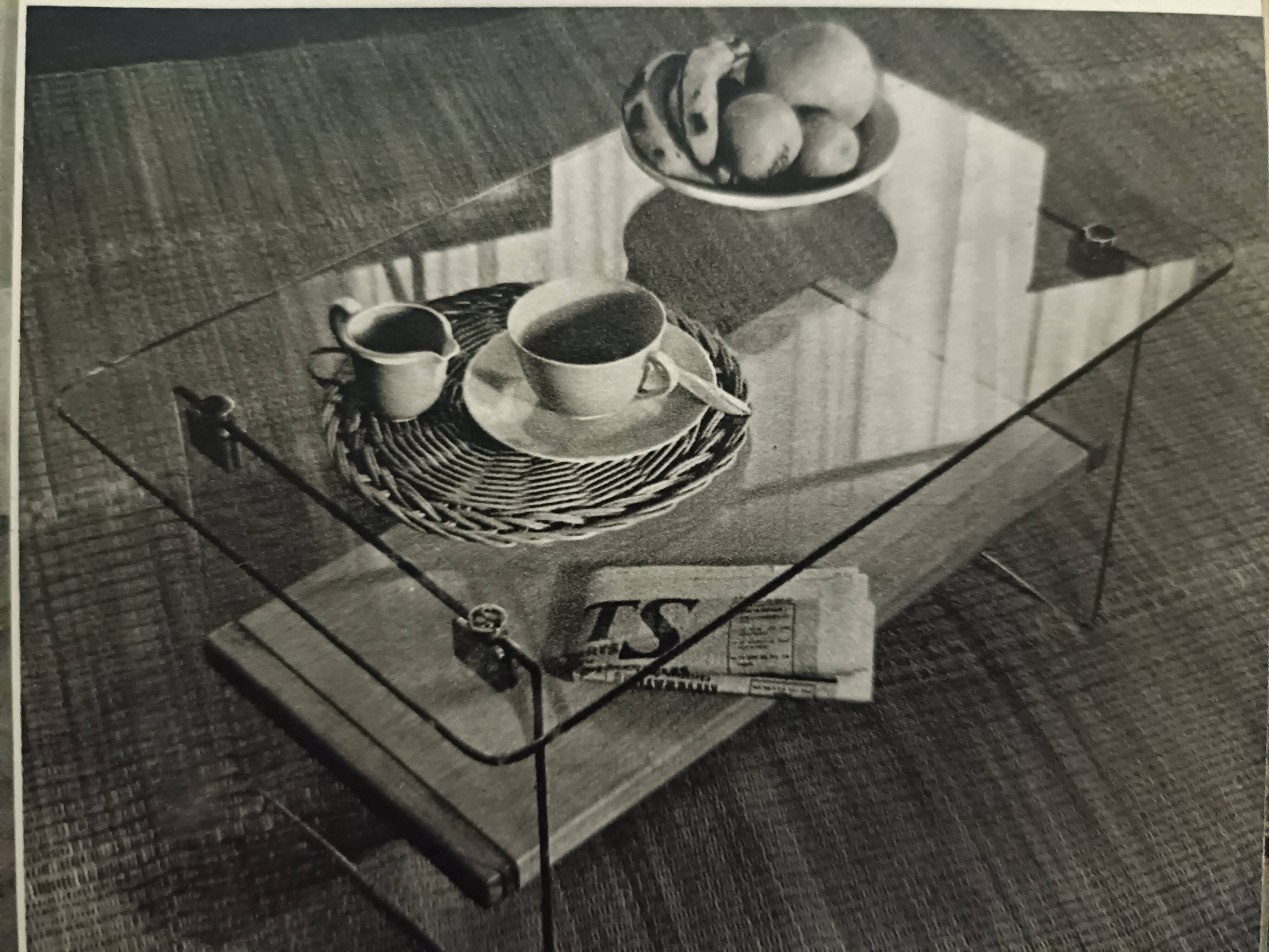 Glass coffee tables by André Monpoix