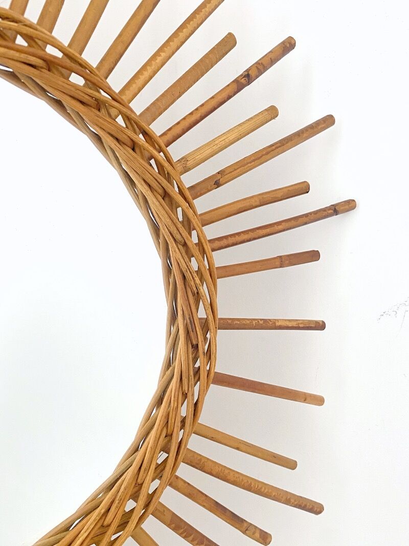 Rattan sun mirror