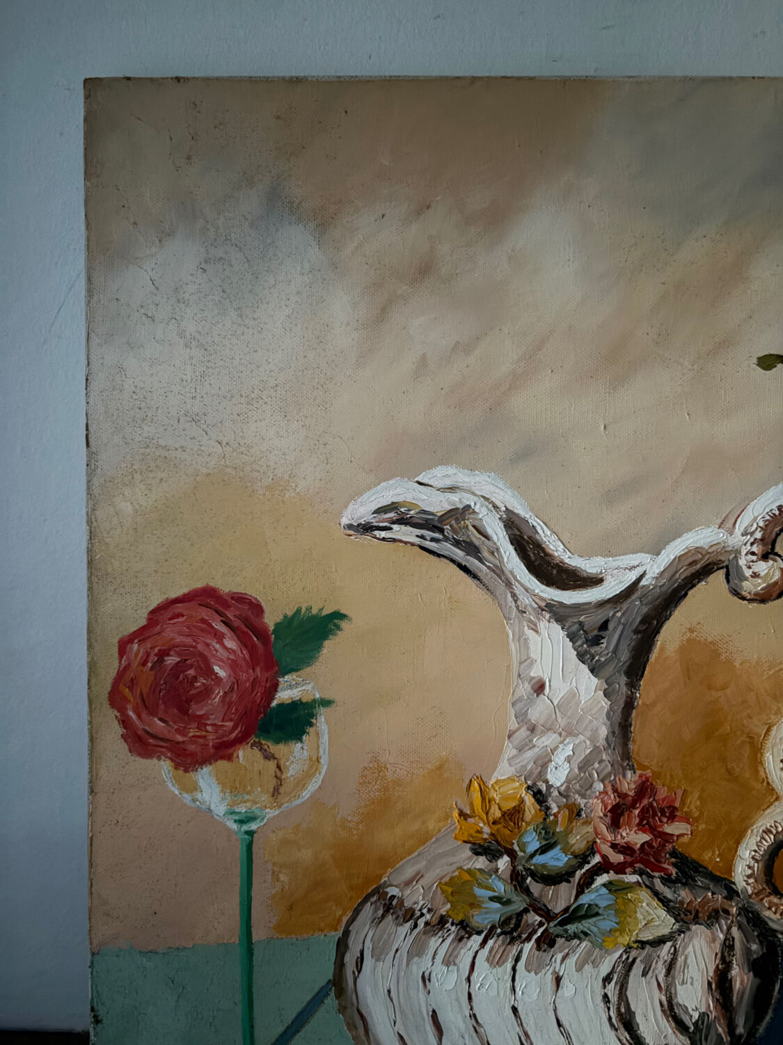 "Vase and Flowers" oil on canvas signed William Joël 1982