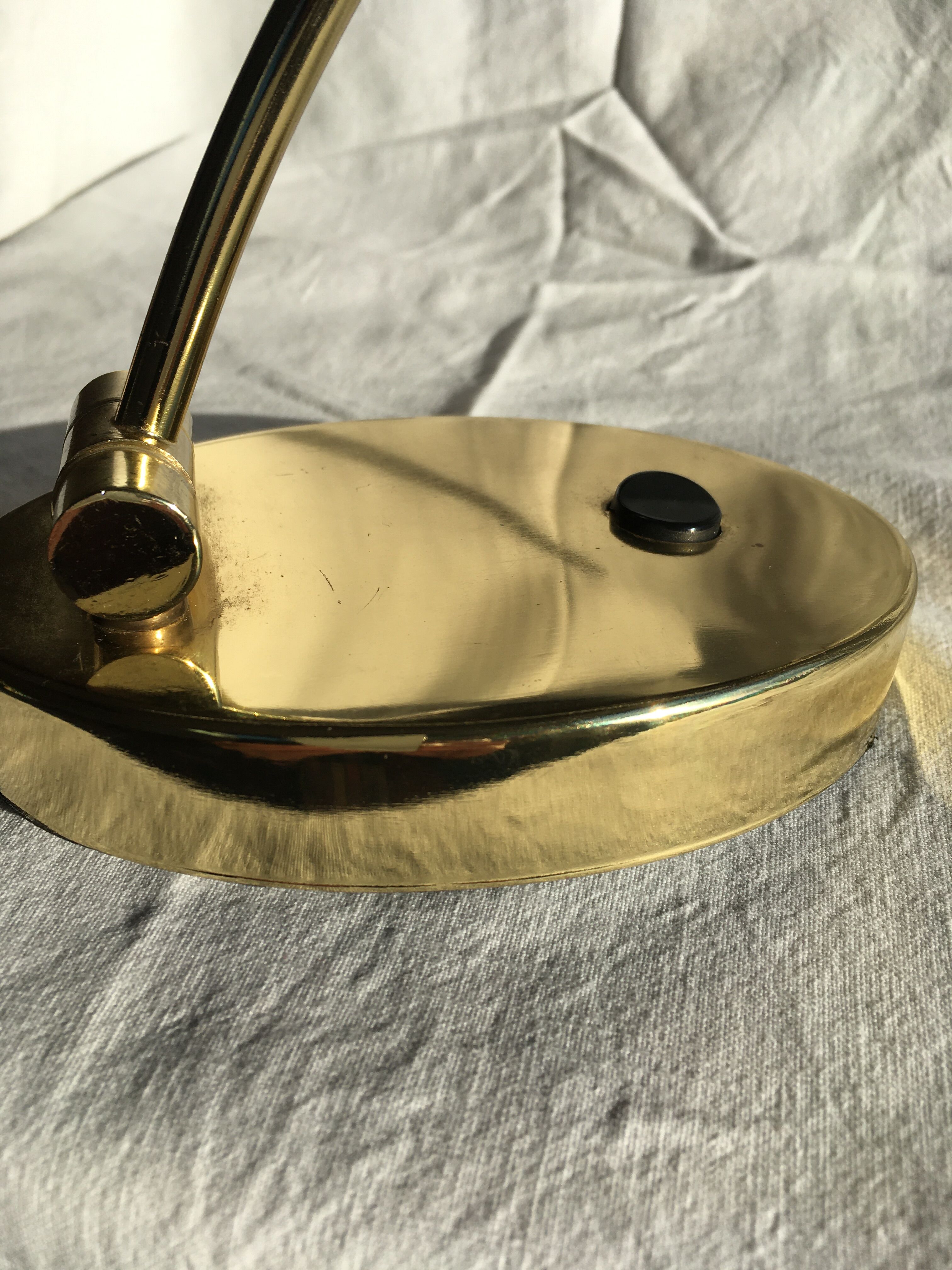 Piano or desk lamp in gilded brass