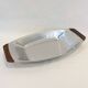 Large rectangular stainless steel and teak dish Braun & Kemmler West Germany 1970