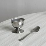6 silver metal egg cups