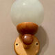 Vintage white glass wall light and pin.