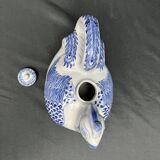 China, hen teapot, white and blue porcelain, 20th century