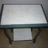 Table d’appoint bleue-grise à 2 plateaux