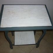 Blue-gray 2-top side table