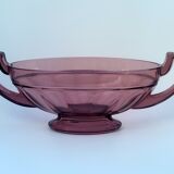 Noémie art deco glass coupe Val Saint Lambert 1935, purple color
