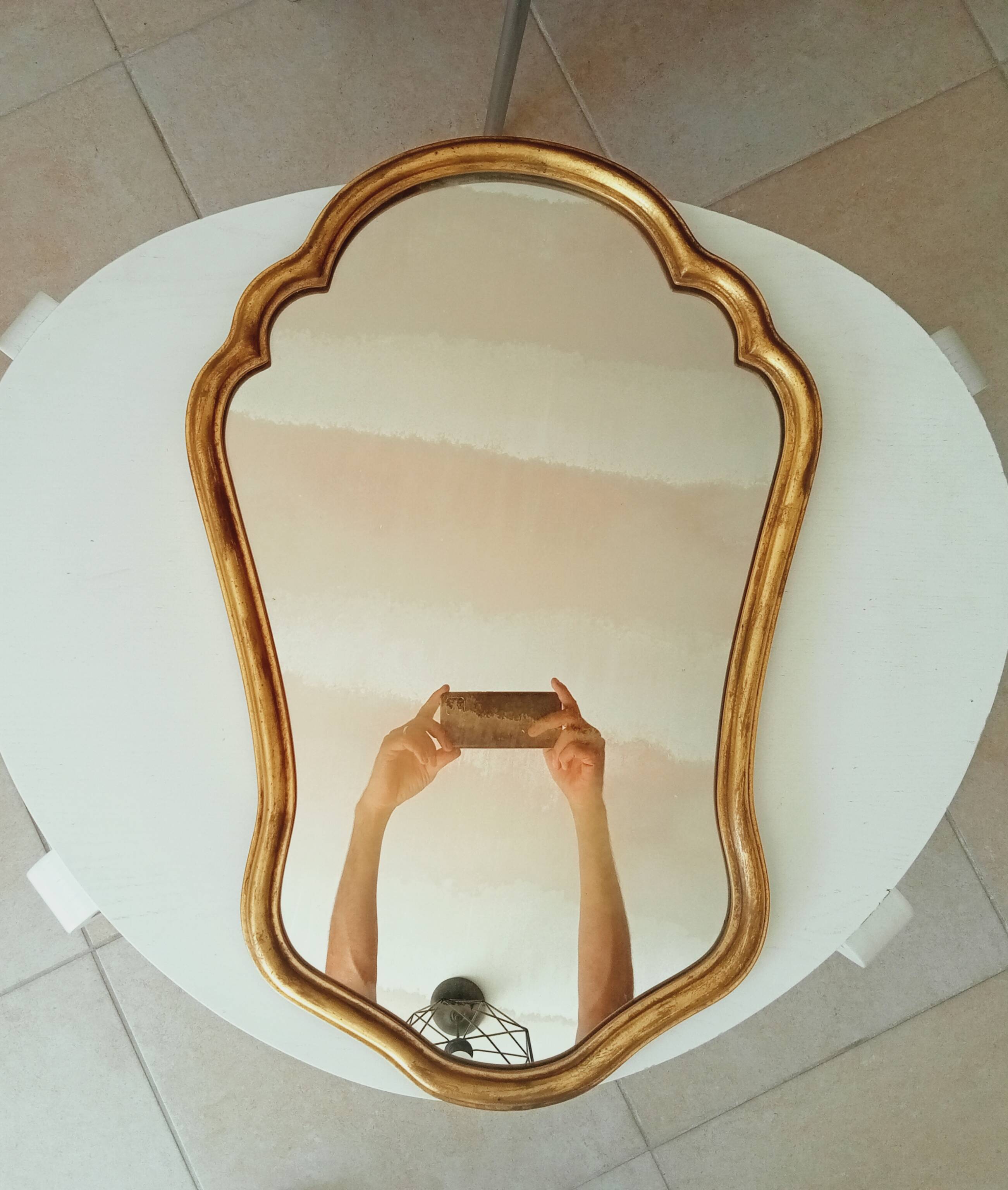 Golden baroque mirror 60s 66*44cm
