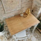 Small table, desk and its patinated chair