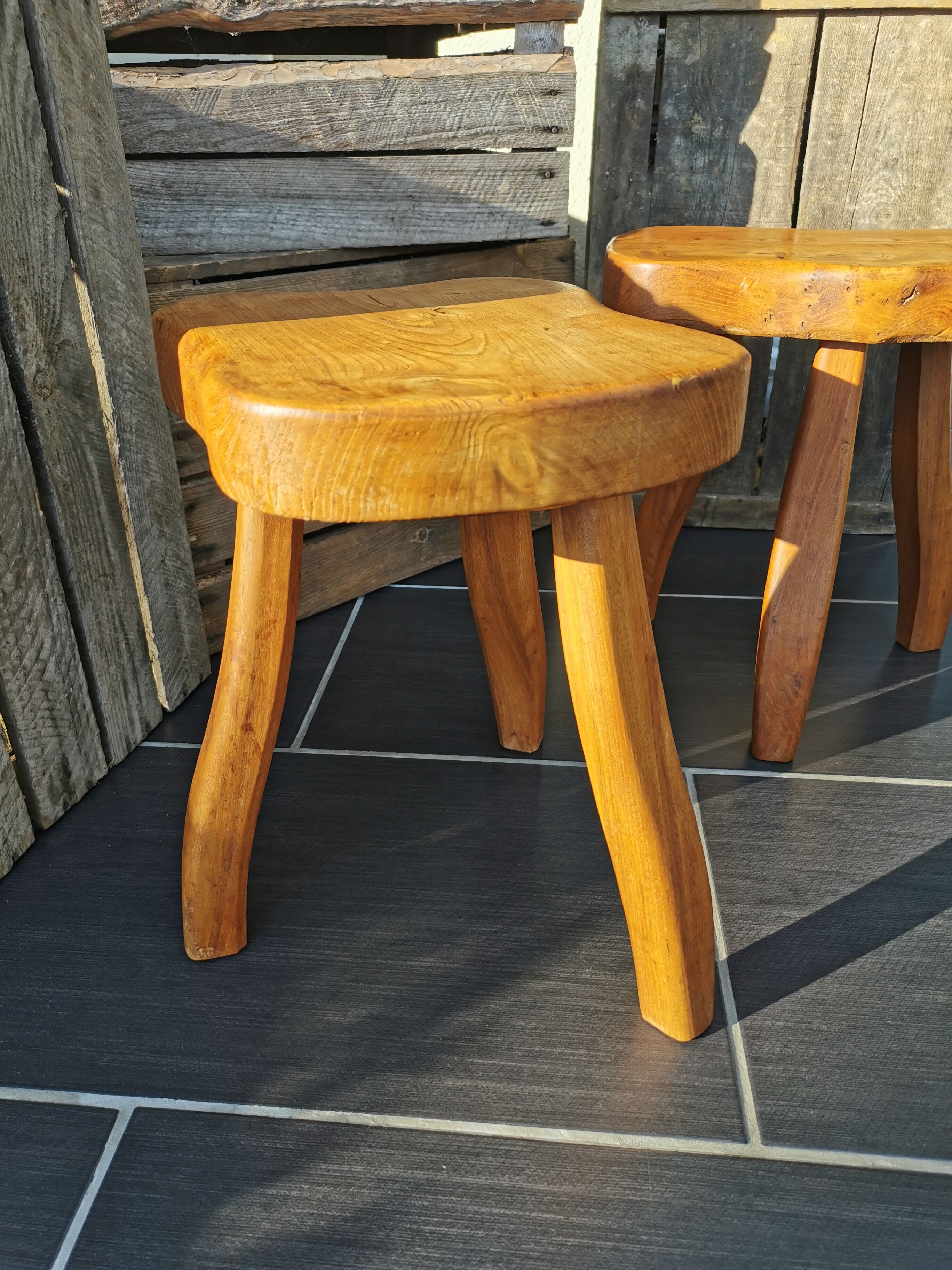 Pair of tripod stools