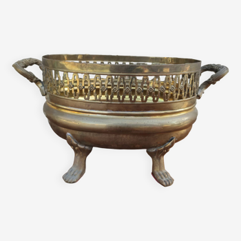 Old brass planter