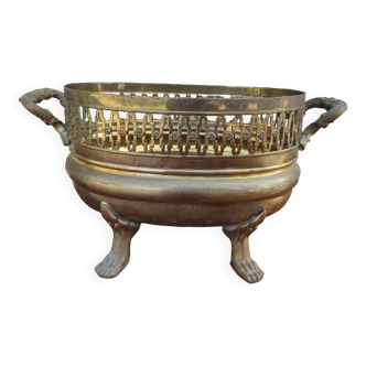 Old brass planter