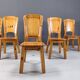 Vintage pine wood dining chairs - 1970s