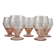 5 pink glass wine glasses