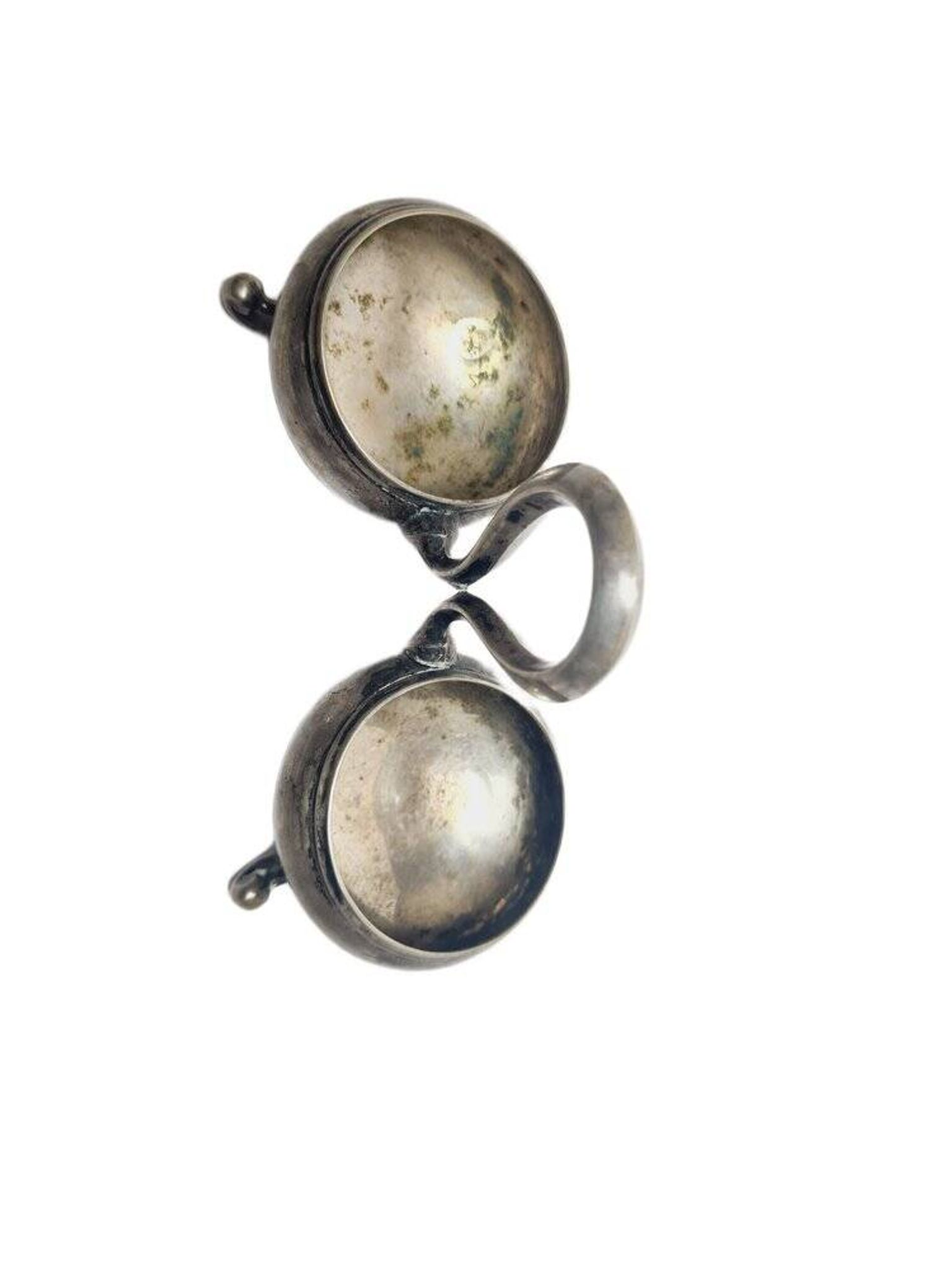 Eclectic silver salt and pepper holder, Germany, 1890s